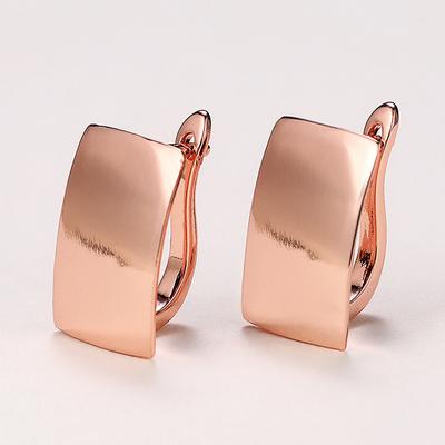 2024 Couple Temperament Earrings, Shiny And Smooth Rectangular Earrings, Personalized Rose Gold Earrings