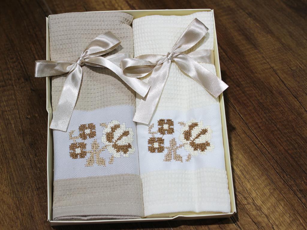 

Кухонная салфетка из 2-х частей с вышивкой Dowry World коричневая