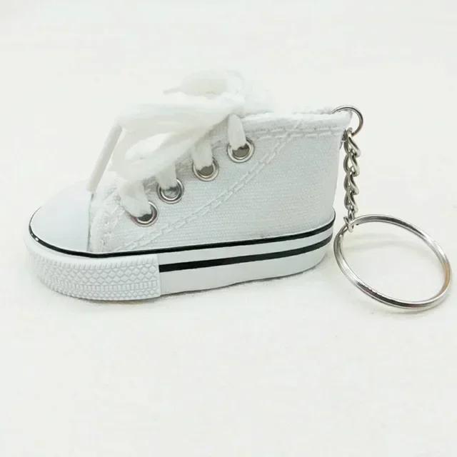 New Creative 3D Canvas Sneaker Tennis Shoe Keychain Cute Mini Sport Shoes Pendant Keyrings Car Simulation Trinket Bag Key Holder