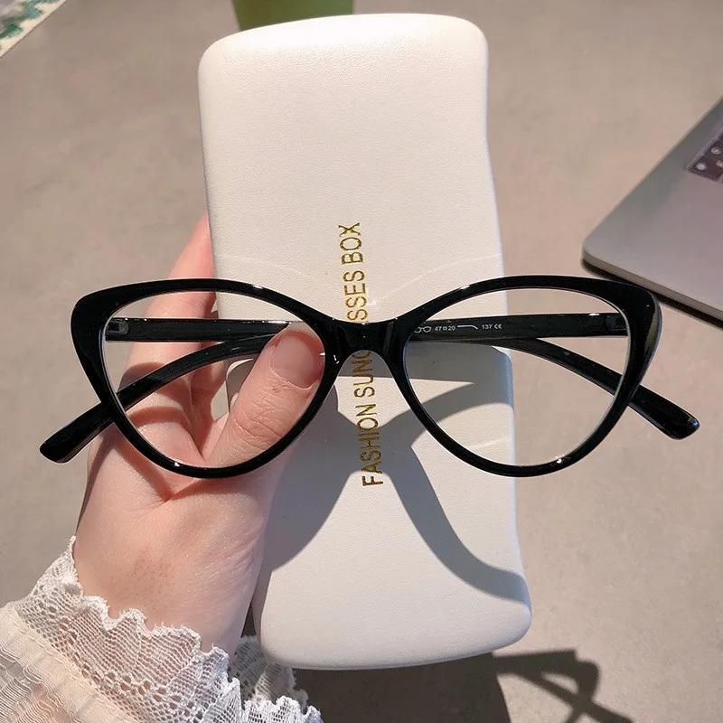 Retro Blue Green Oval Small Frame Glasses Frame Women'S Anti Blue Light Glasses New Fashion  Style Eyeglasses Frame