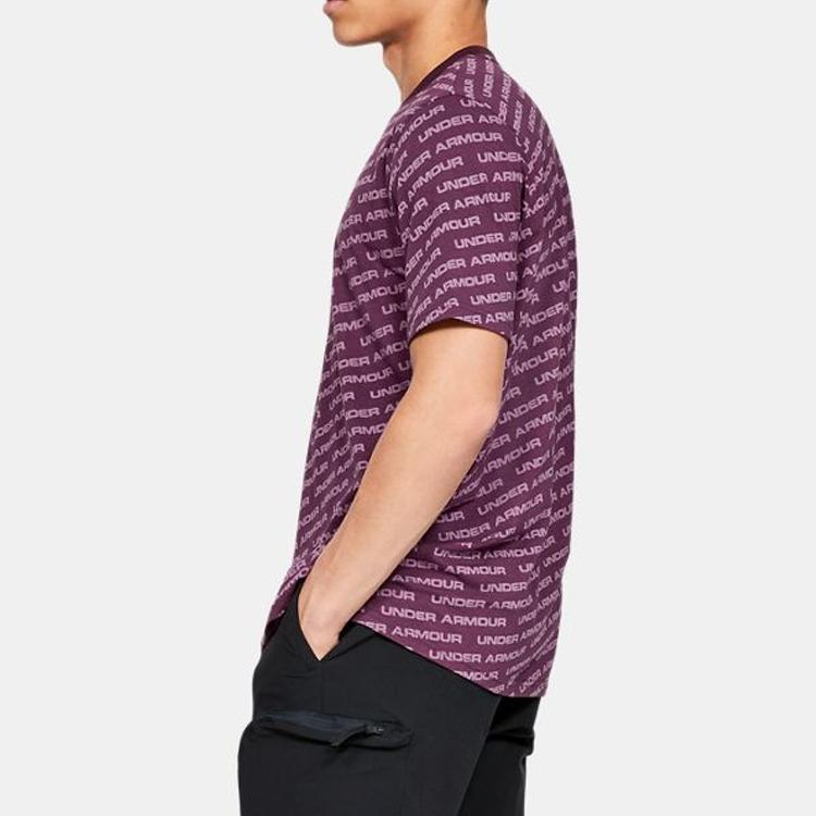 Under Armour Round Neck Regular Loose Straight T-Shirt Men Tops Dynamic-Purple 1345563-520