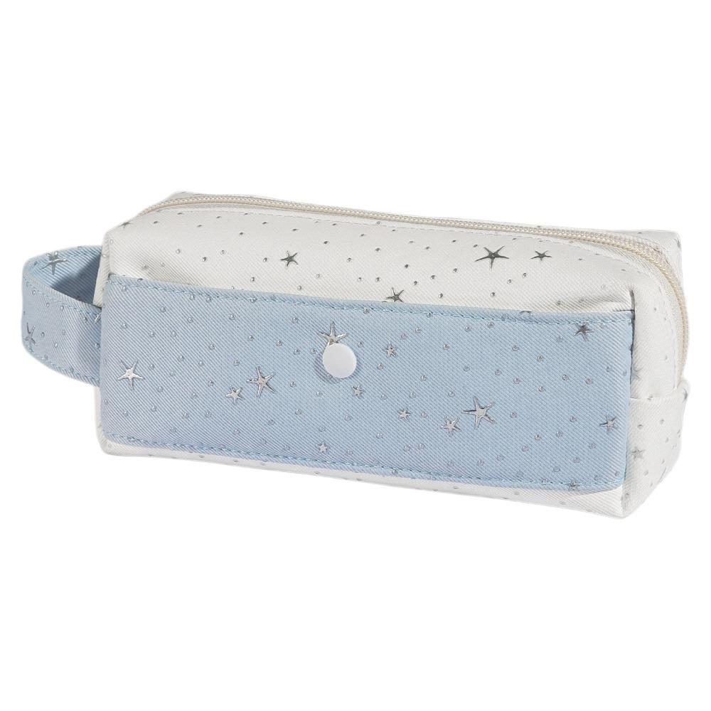 Pencil Pouch Star Dots Pencil Case Handheld Cloth Stationery Bag Korean Style Pen Bag  Office