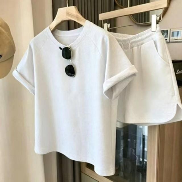 Summer Girl Casual Set With Print T Shirt And Shorts For Daily Wear