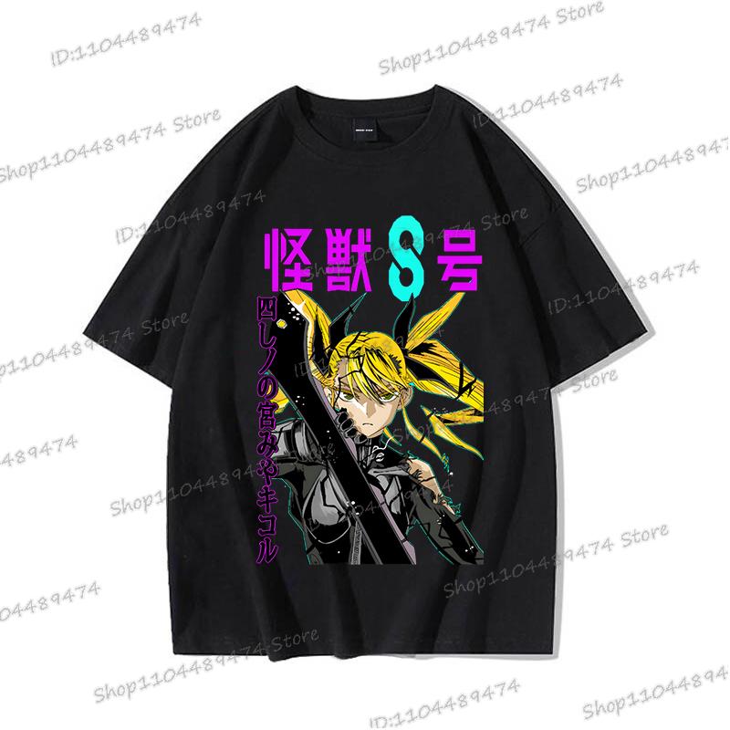 Anime Kaiju No 8 Tričko Kafka Hibino Pánské Vtipné Manga Trička Volná Kulatý Výstřih Grafická Trička Y2K Komiks Kaiju No 8 Bavlněné Tričko