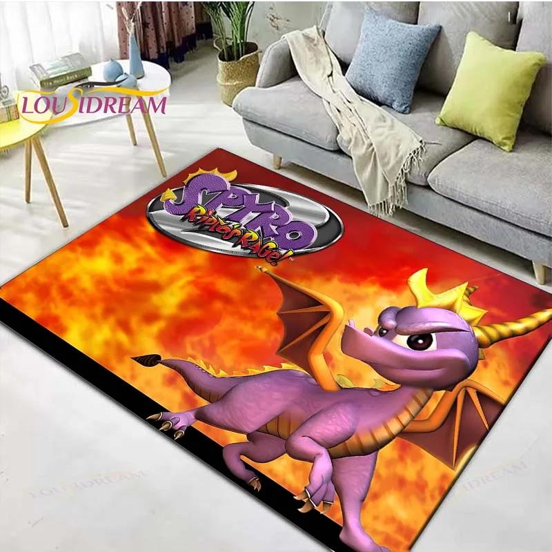 3D Klasické Hry S-Spyro Drak Tištěné Koberce Obývací Pokoj Protiskluzový Plošný Koberec Dětský Pokoj Rohožky Jóga Podložka Velký Koberec Dekor
