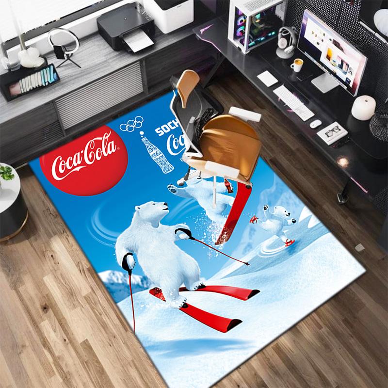 Christmas gift Halloween themed cola beverage Coca Cola carpet is suitable for living room and bedroom doormats office balcony decorative carpet V25
