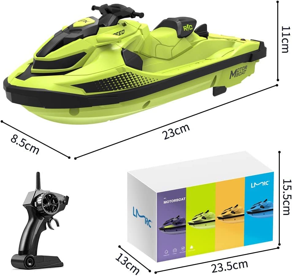 OBEST Mini RC Boat Toy, Dual Propellers, High Speed, Light Effects, Underwater Auto Start, RC Speedboat, RC Racing Toy, Unsinkable, RC Motorboat