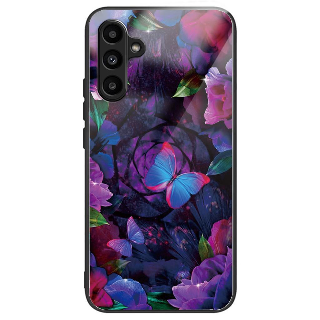 For Samsung Galaxy A15 4G/5G Case Tempered Glass Phone Cover with Pattern Design