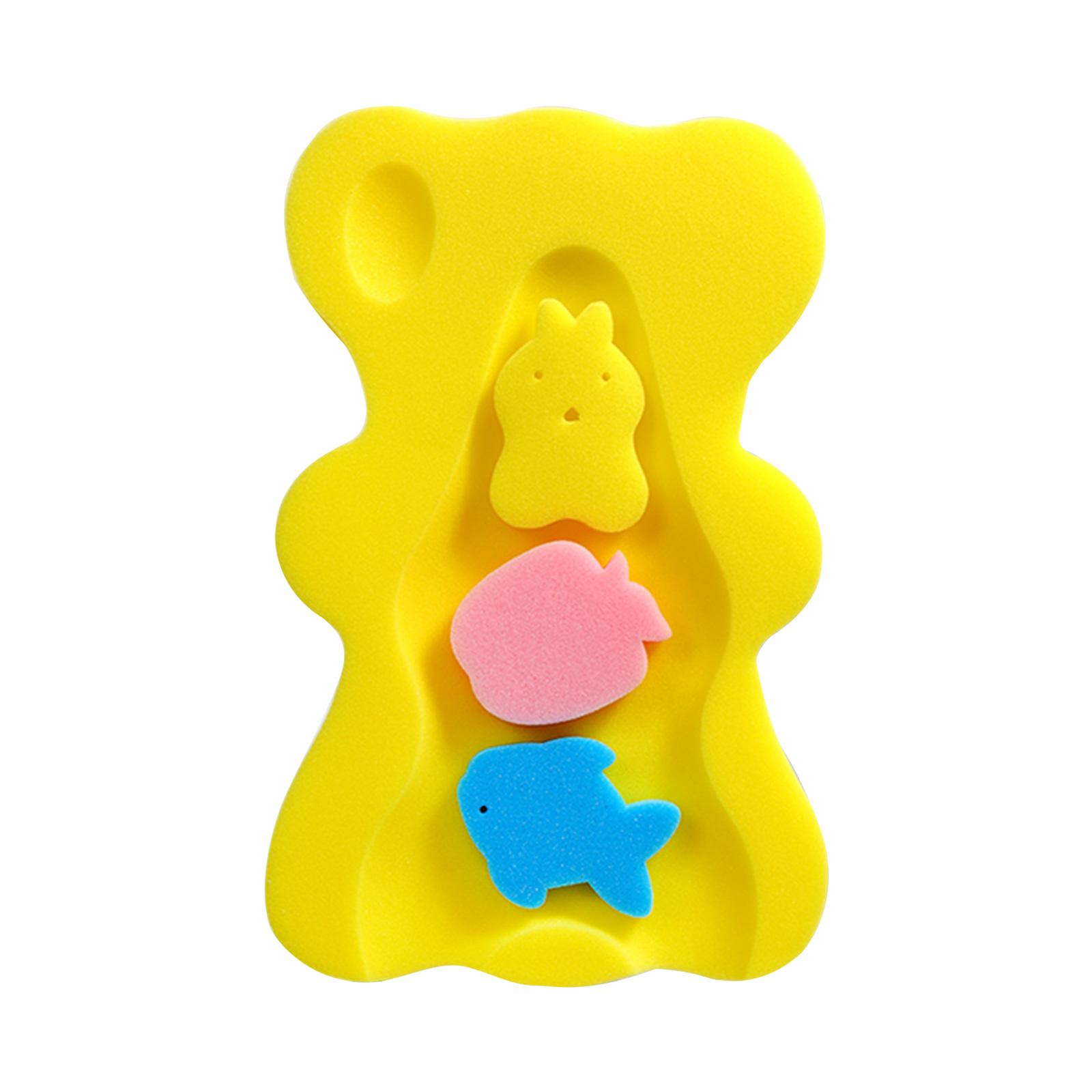 

Детский коврик-губка для купания, утолщенный коврик для душа для новорожденных, сетчатый коврик для ванны для комфортного купания жёлтый