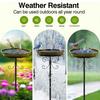 Bird Bath Bowl Vintage Rust-Resistant Garden Backyard Bird Waterer Rust Resistant LED Floating Candle Bird