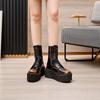 Ghete de gleznă pentru femei Retro cu șireturi cu toc înalt Ghete scurte pentru femei Mărimi mari Antiderapante Muncă Pantofi de damă