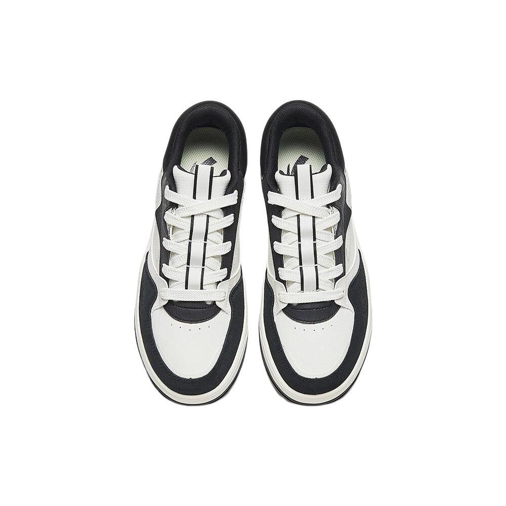 New Anta C37 Series Anti Slip Wear Resistant Low Top Skateboard Shoes Women's Black White 922338003-3