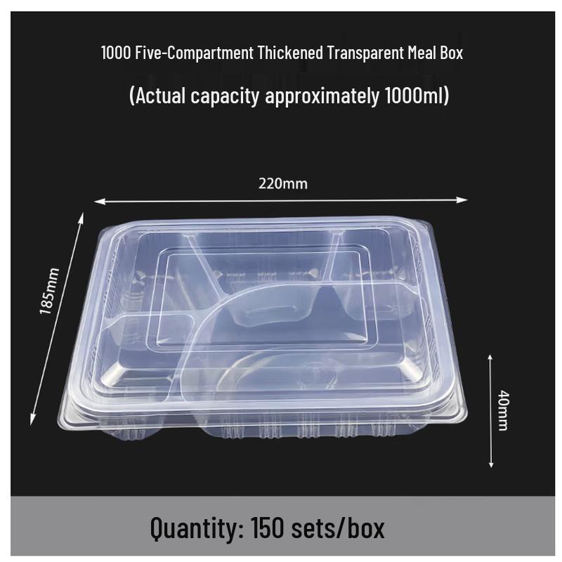 BOUSSAC Disposable Meal Prep Containers with Lids, 150 Count