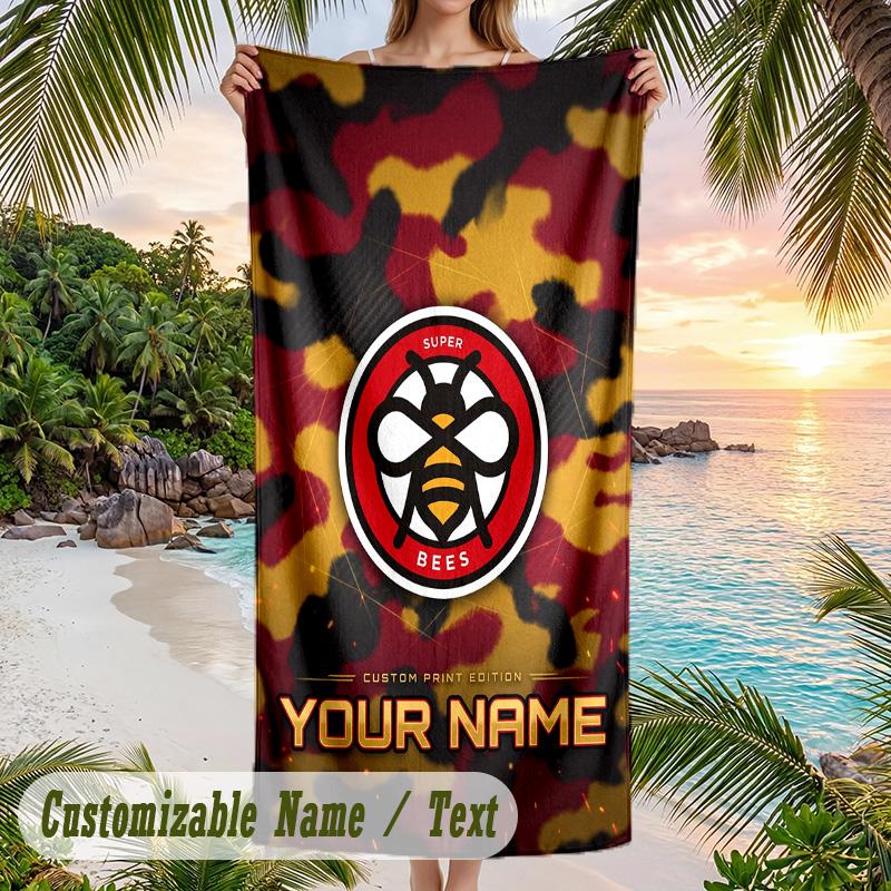 Beach Towel Brentford Football Print Custom Name Text Soft Towel for Swimming Pool