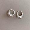 925 Silver Needle Golden Round Earrings Elegant Silver Ear Buckles Brilliant Circle Earrings  Daily
