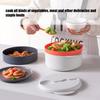 2L Capacity Microwave Steaming Container Multi Layer Microwave Food Container  Home Cooking