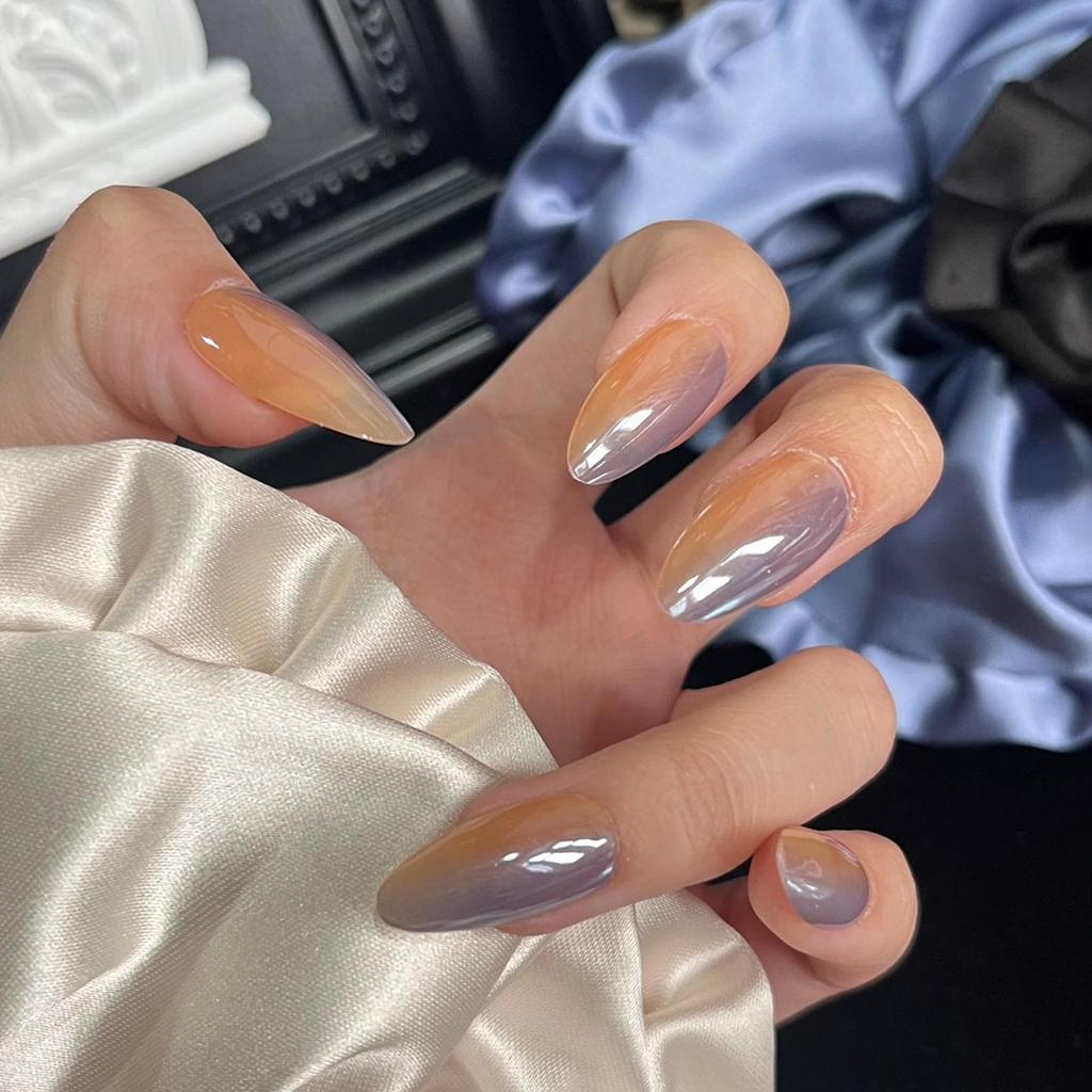 Verlaufende Bernstein-Goldfolie Abnehmbare Nagelsticker - Herbst/Winter-Kollektion