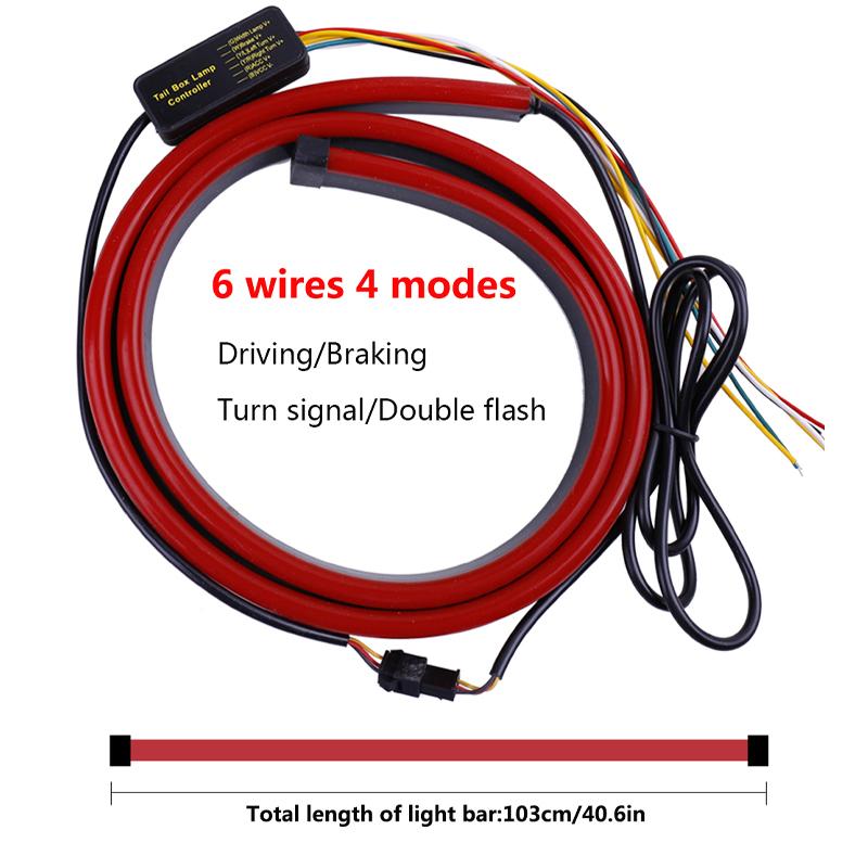 100cm Auto High Mount Brake Stop Lights Car Styling Accessories Additional Brake Lamp Warning Turn Signal LED Strips 12V Red
