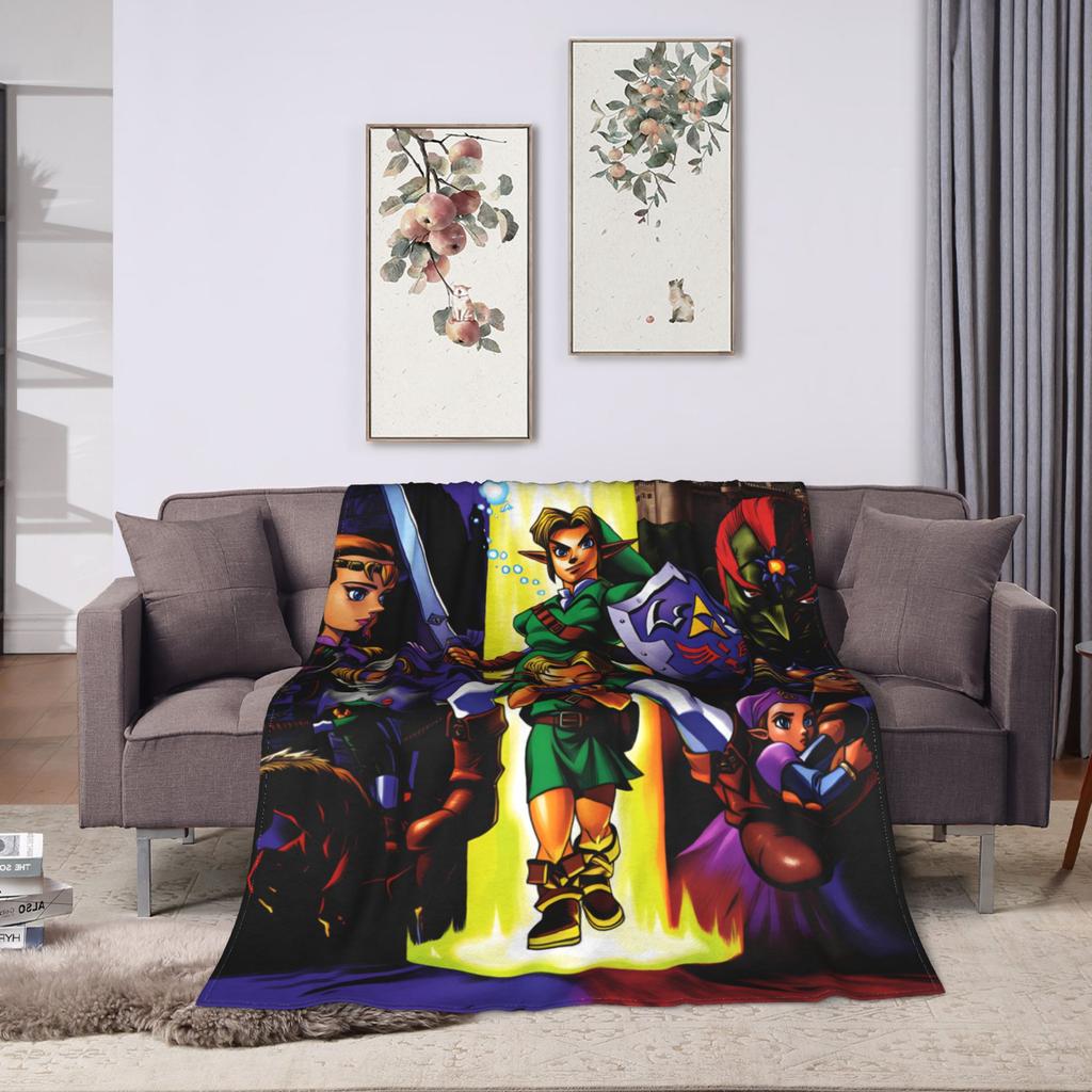 Link Cartoon Z-Zeldas Soft Warm Blanket Decorative Plush Throw Blanket Aesthetic Couch Chair Flannel Bedspread Sofa Bed Cover