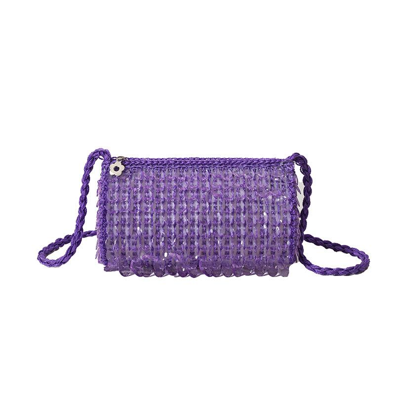 Summer small bag 2025 new Mori sweet girl fashion niche single shoulder hollow crossbody plastic woven bag