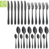 24Pcs Gold Cutlery Set Knives Fork Tea Spoon Dinner Tableware Set Stainless Steel Dinnerware Set Kitchen Flatware Silverware Set