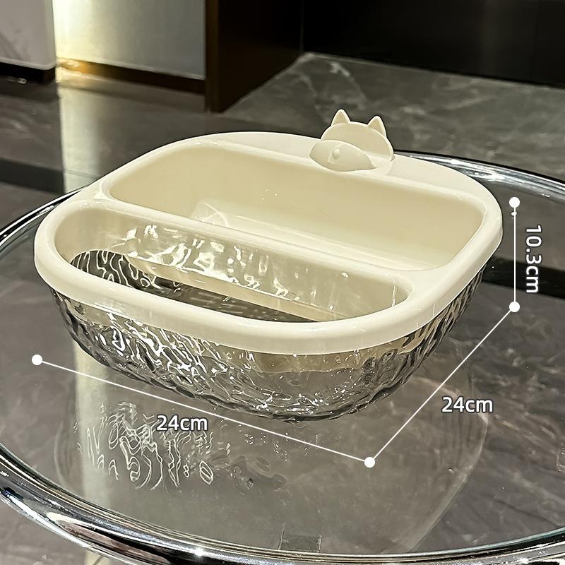 

Ленивая фруктовая тарелка двухслойная утолщенная общежитие гостиная артефакт для просмотра драм креативная коробка для хранения сухофруктов и снеков сливная фруктовая корзина