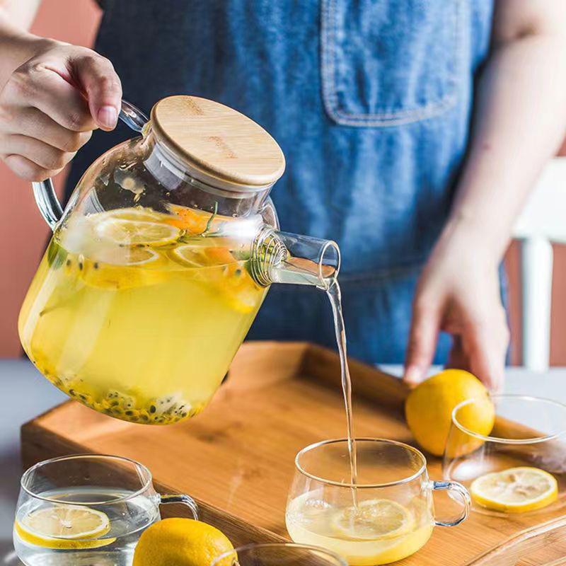 Thickened Floral Teapot: Large Capacity High Borosilicate Glass Kettle, Electric & Ceramic Stove Compatible, Multifunctional.
