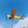 3D Piper J3 Cub Rüzgar Gülü Uçak Metal Uçak Rüzgar Gülü Dış Mekan Çatı Rüzgar Yönü Göstergesi Rüzgar Gülü Bahçe Dekorasyonu