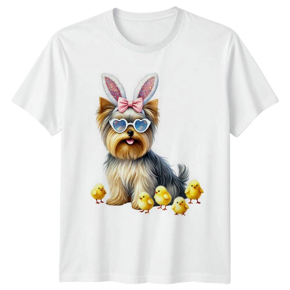 Yorkshire Terrier Easter Bunny Dog Unisexs TShirt Holiday Pet Owners S