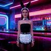 5Pcs Womens Bunnies Costume Accessories Set Rabbit Ears Headband Bows Tie Collar Cuffs Apron Maid Outfits for Womens