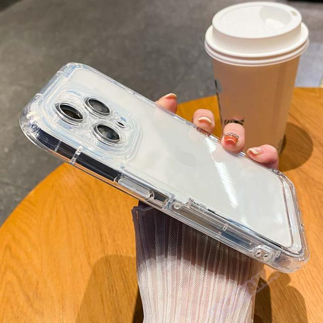 Suport de suport invizibil Husă transparentă pentru telefon pentru Iphone 14 13 12 11 Pro Max Husă rezistentă la șocuri din silicon de culoare caramelă pentru Iphone 14plus