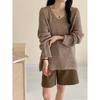 Autumn and winter new mohair thin gentle soft waxy knitted sweater top loose sweater pullover woman