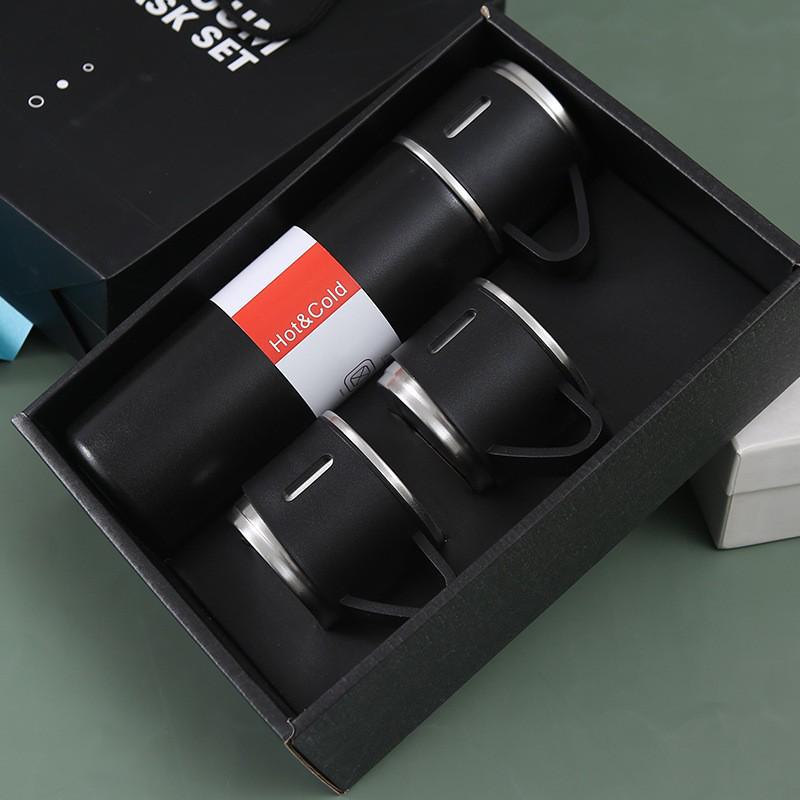 Handheld 304 Stainless Steel Insulated Tea Cup Set with Multiple Lids - High-End Business Gift Box