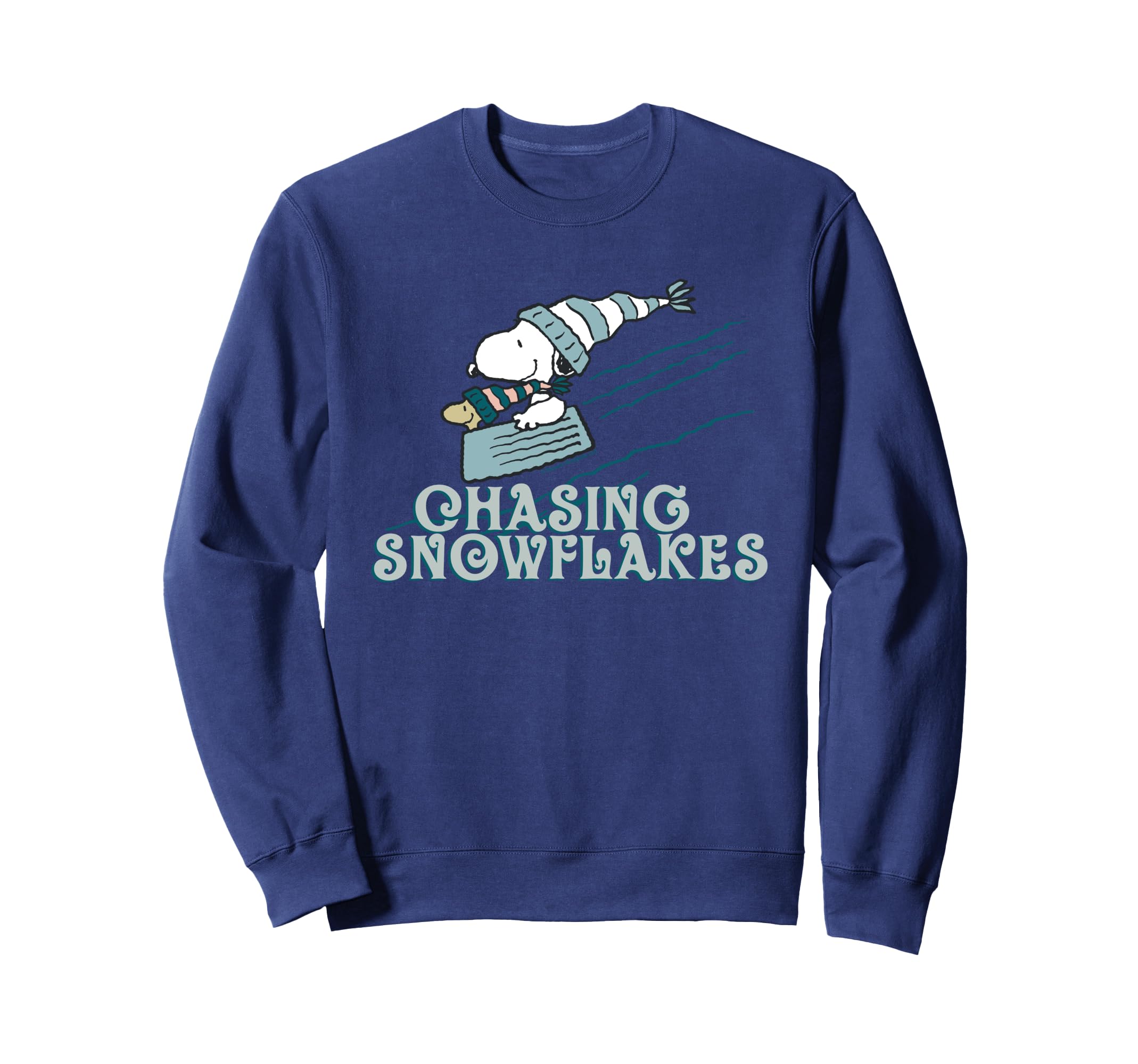 

PEANUTS Christmas Snoopy Chasing Snowflakes Sweatshirt