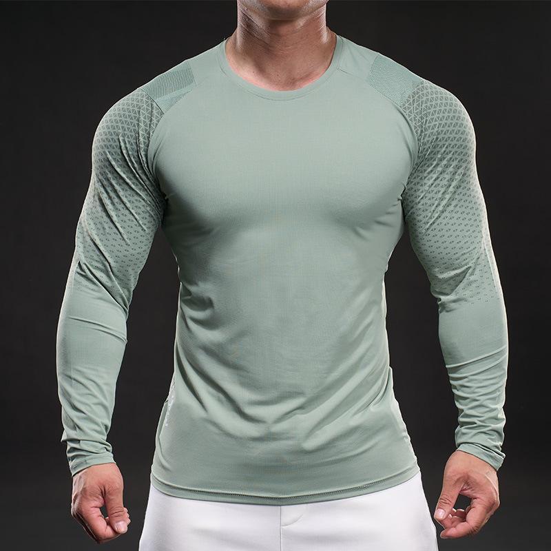 

Spring New Long-sleeved Men s Muscle-looking Shirt Casual and Fashionable Sports Slim Fitness Clothing Outdoor Top XXXL