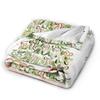 Border Painting Art Xmas Tree Flannel Blanket Winter Super Soft Throw Blanket for Child Couch Bed Funny Bedspread Sofa Bed Cover