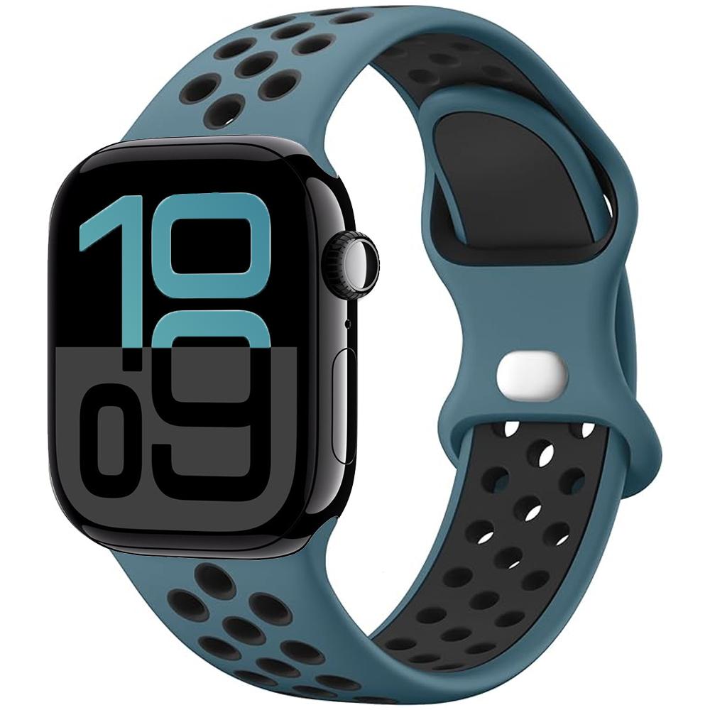 Silicone Strap For Apple Watch 11 10 9 8 7 46mm 45mm 42mm 41mm Ultra 3/2 49mm Breathable Bracelet Wristband iWatch 6 5 4 SE 44mm