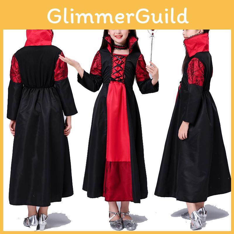 Magical Long Sleeve Queen Costume For Kids Halloween Sorceress Cosplay