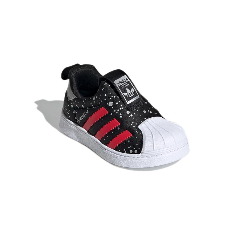 Adidas Originals SUPERSTAR 360 Superstar Collection 360 I Breathable Low top Toddler Shoes Black Red Infant And Toddler FV3435