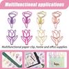 80 Pcs Cute Flower Paper Clips Set, Floral Paper Clips for Office Supplies Organization (Flower Shape 1)