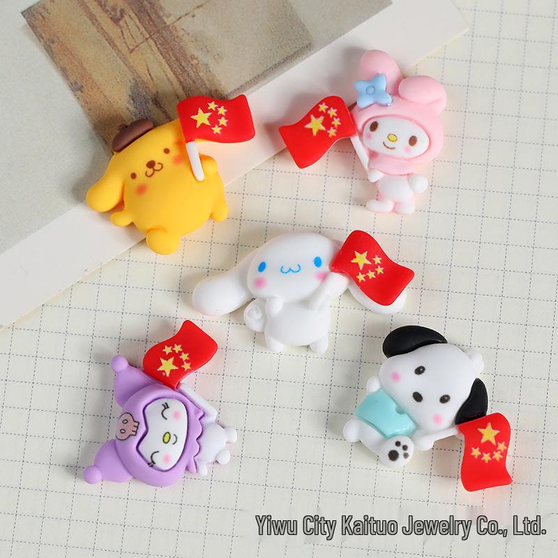 Sanrio Cartoon Flag Resin DIY Accessories: Phone Case, Hair Accessories, Pendant, Shoe Decor смешанная партия