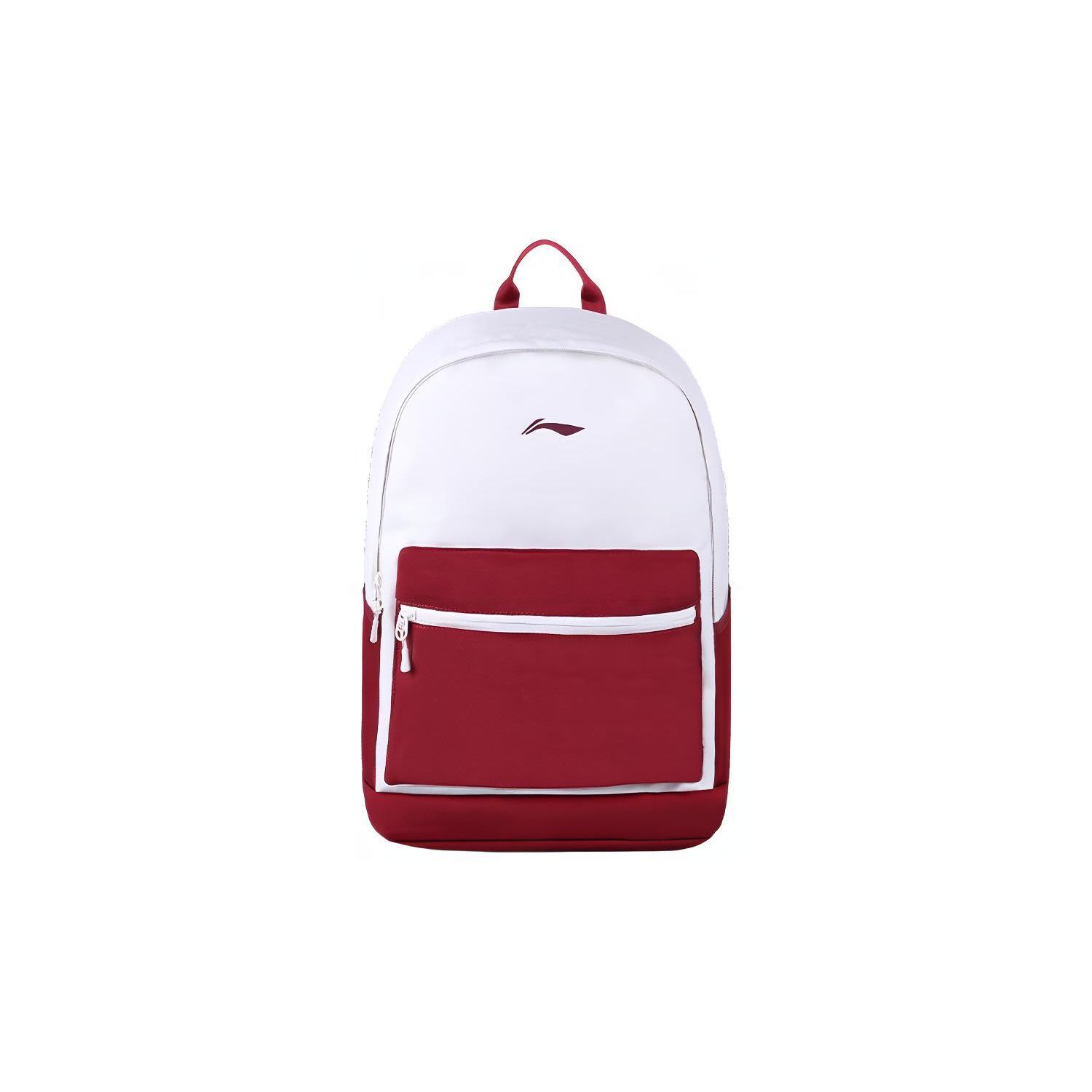 Li-Ning Large Capacity Fashion Splicing Versatile Backpack Kids Backpacks White Red YBSU113-8 White Red