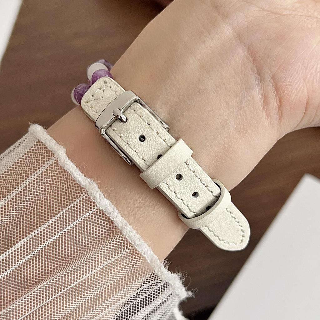 Crystal Beaded Leather Strap for Apple Watch (Series 2-10)