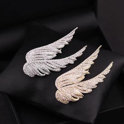 Modische vielseitige Engelsflügel-Brosche, hochwertiges Temperament, Diamant-Korsage-Schmuck, Mantel-Anzug-Pin-Accessoires