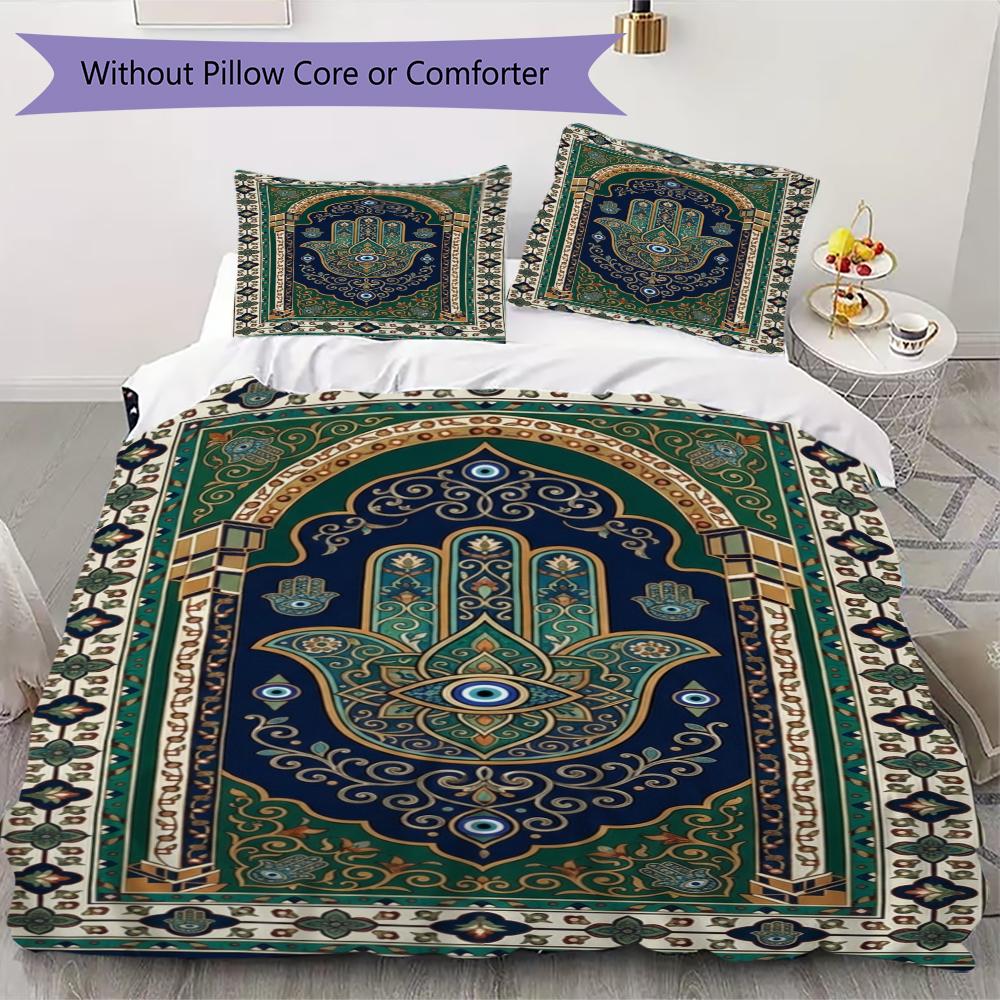 

Hand of Fatima Pattern Bedding uilt Set uilt Cover Pillowcase Home Decoration Birthday Gift (1 * duvet cover + 2 * pillowcase without core)97 135x200cm