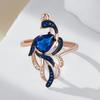 Fashion Blue Natural Zircon Bird Ring For Women Unique  Rose Gold And Black Gold Plating Daily Fine Animal Jewelry