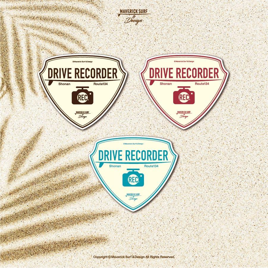 Maverick Surf & Design Maverick Surf & Design Drive Recorder Recorder Rec. " Security Sticker st-025-dr-bw/Brown Surf Sticker Car Decal