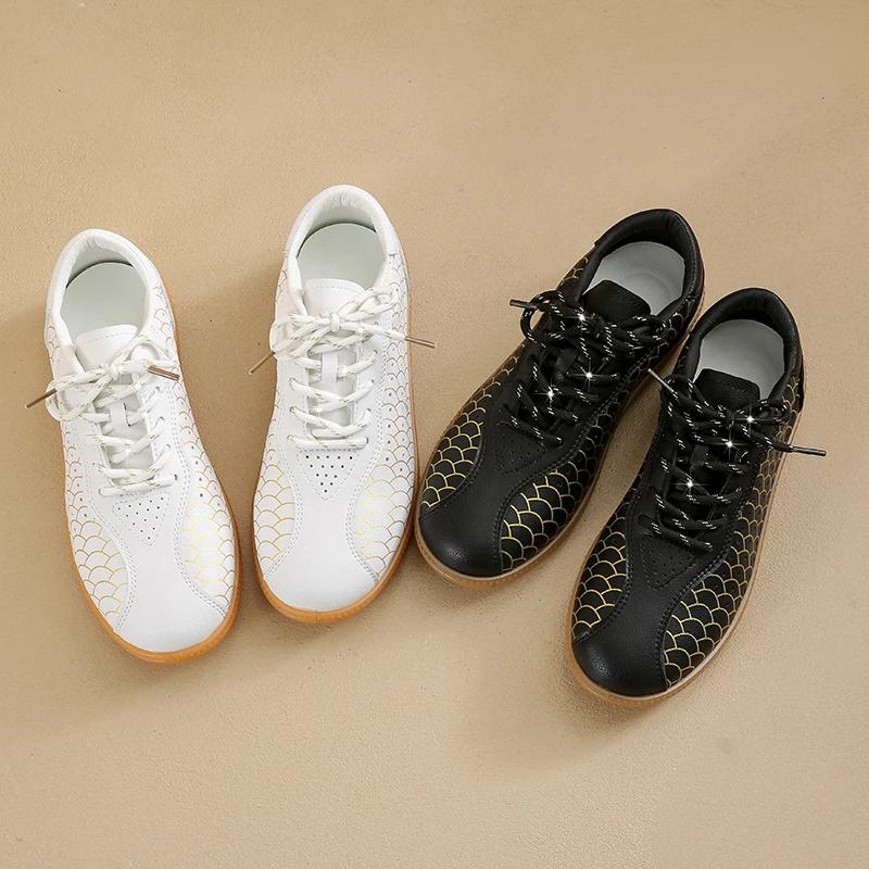 2025 Casual Beef Tendon Sole Training Shoes for Women Couples To Wear White Shoes Flat Sole Soft Sports Shoes Zapatos De Mujer