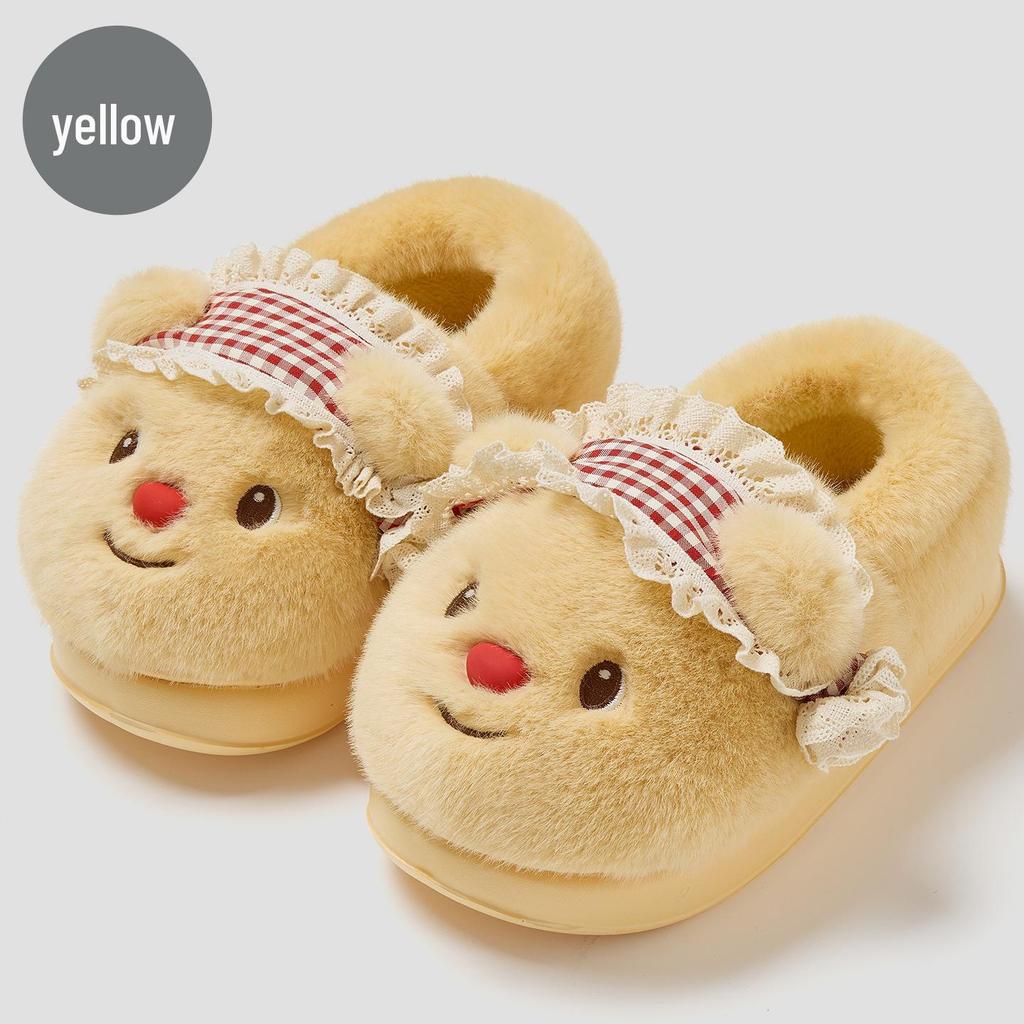 Women's Cute Cartoon Furry Slippers - Plush, Non-Slip, Warm Indoor Winter Footwear