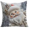 Cute Cartoon Christmas Pillowcase - Polyester Embroidered Print Sofa Cushion for Holiday Decoration